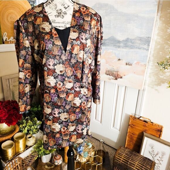 Vtg Gilberti Floral Design Blazer Jacket Sz 22w - Picture 14 of 15